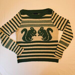 Topshop Intarsia Squirrel Striped Jumper Sweater - Vintage – Size 10 - 0163